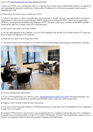 Cisco ccnp qualification faq