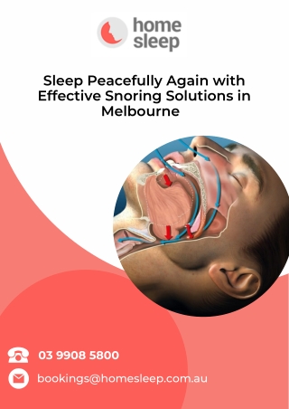 Sleep Peacefully Again with Effective Snoring Solutions in Melbourne