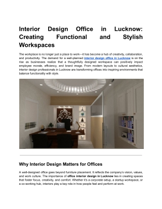 Interior Design Office in Lucknow
