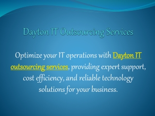Dayton IT Outsourcing Services