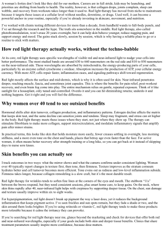 Top Benefits of Red Light Therapy for Women Over 40