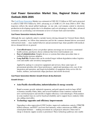 Coal Power Generation Market
