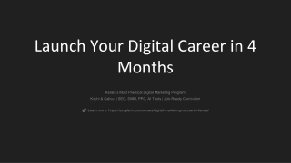 Best Digital Marketing Course in Kerala – Launch Your Digital Career in 4 Months