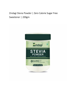 Zindagi Stevia Tablets | 100% Plant Based Sugar Free Sweetener 100 x 2