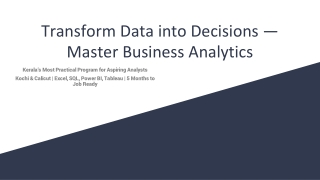 Business Analytics Training in Kerala