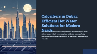 Calorifier Dubai – Efficient Hot Water Heating Solutions
