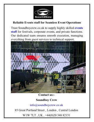 Reliable Events staff for Seamless Event Operations