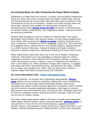 Eco-Friendly Water for Kids - Protecting the Planet While Drinking