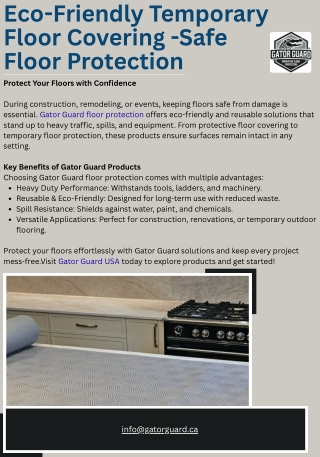 Eco-Friendly Temporary Floor Covering -Safe Floor Protection