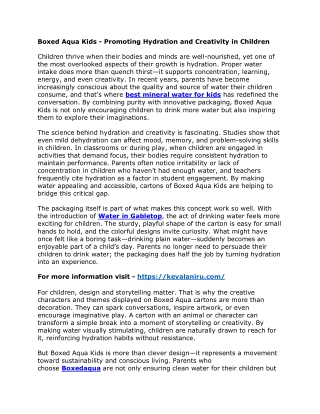 Boxed Aqua Kids - Promoting Hydration and Creativity in Children