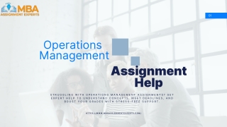 Operation management assignment help