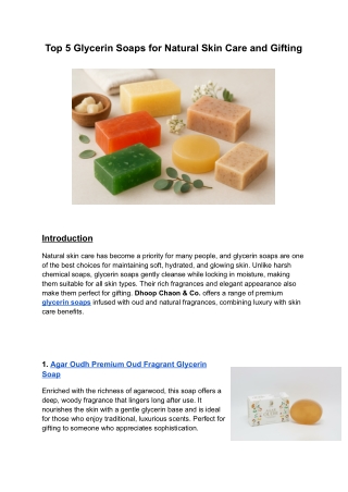 Top 5 Glycerin Soaps for Natural Skin Care and Gifting