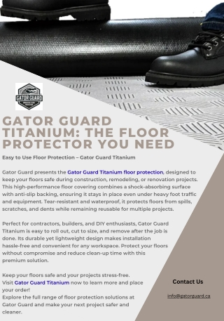Gator Guard Titanium The Floor Protector You Need