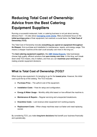 Reducing Total Cost of Ownership_ Advice from the Best Catering Equipment Suppliers