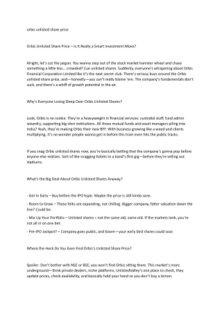 orbis unlisted share price (2)