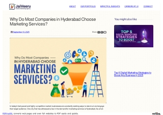 Marketing Services in Hyderabad | Jai Veeru Creatives