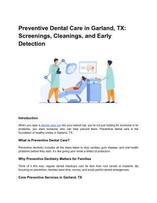 Preventive Dental Care in Garland, TX_ Screenings, Cleanings, and Early Detection