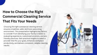 How to Choose the Right Commercial Cleaning Service That Fits Your Needs