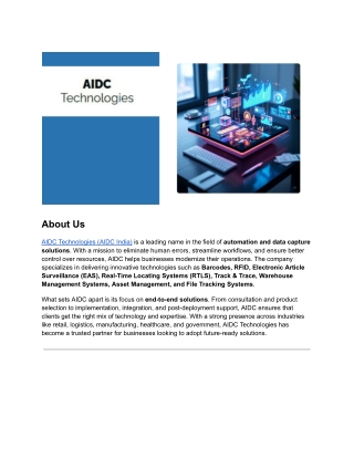 AIDC Technologies India | Smarter Automation, RFID & Barcode Solutions