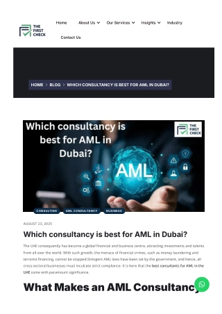 Which consultancy is best for AML in Dubai