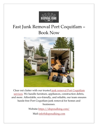 Fast Junk Removal Port Coquitlam – Book Now