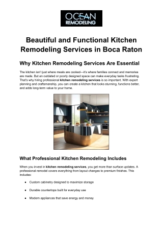 Beautiful and Functional Kitchen Remodeling Services in Boca Raton