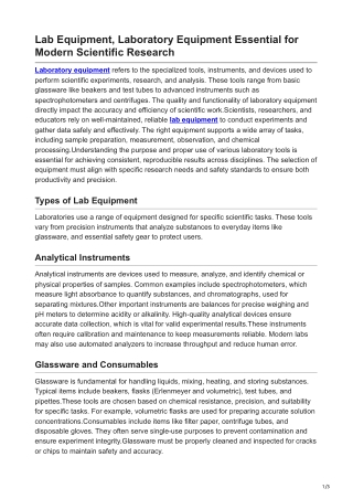 Lab Equipment Laboratory Equipment Essential for Modern Scientific Research