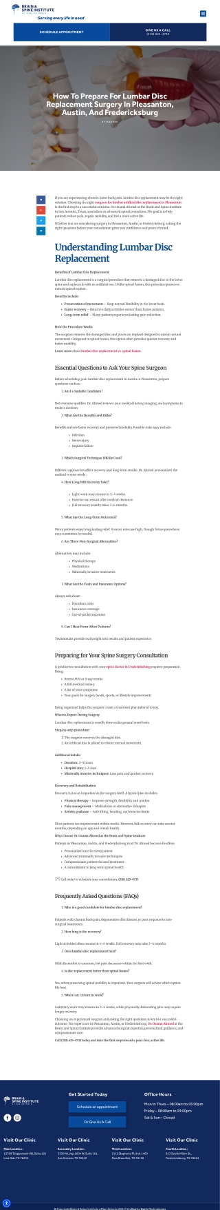 How to Prepare for Lumbar Disc Replacement Surgery Osama Ahmed