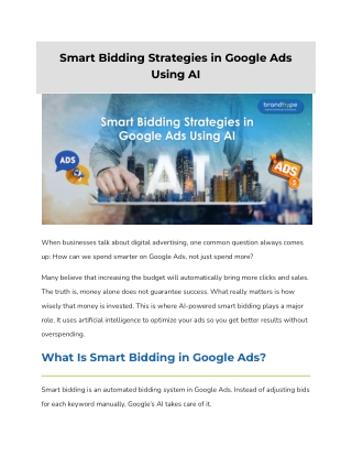 Smart Bidding Strategies in Google Ads Using AI