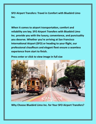 SFO Airport Transfers
