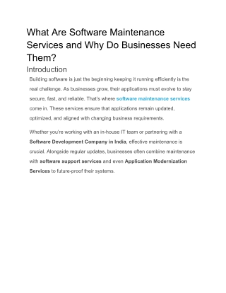 What Are Software Maintenance Services and Why Do Businesses Need Them_