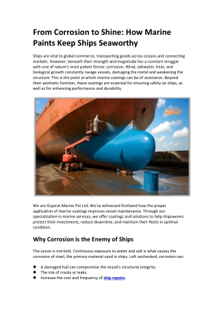 From Corrosion to Shine How Marine Paints Keep Ships Seaworthy