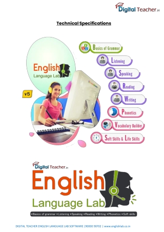 English Language Lab Software Technical Specifications