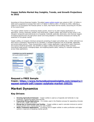 Copper Sulfate Market Key Insights