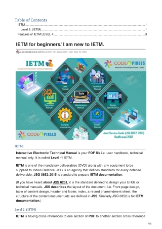 IETM for beginners/ I am new to IETM.