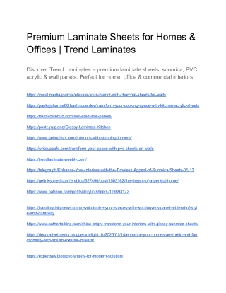 Premium Laminate Sheets for Homes & Offices | Trend Laminates