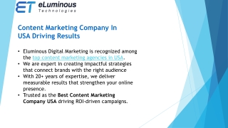 Comprehensive Content Marketing Solutions for Businesses at Eluminous DM