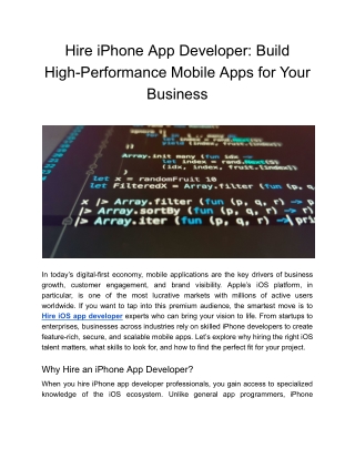 Hire iPhone App Developer