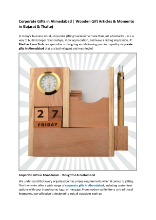 Corporate Gifts in Ahmedabad  Wooden Gift Articles & Momento in Gujarat & Thaltej