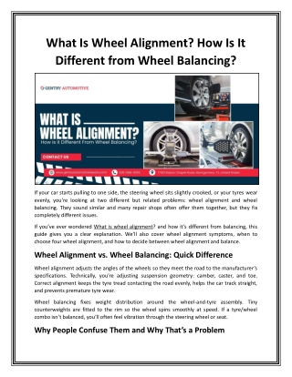 What Is Wheel Alignment How Is It Different from Wheel Balancing