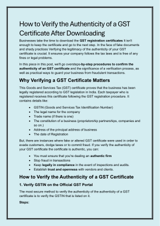 How to Verify the Authenticity of a GST Certificate After Downloading