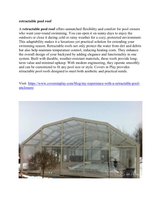 retractable pool roof