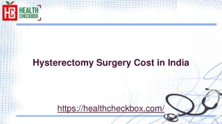 Hysterectomy Surgery Cost in India