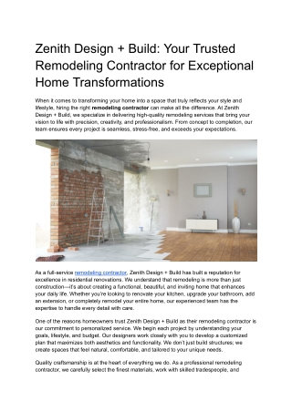 Zenith Design   Build_ Your Trusted Remodeling Contractor for Exceptional Home Transformations