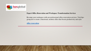 Expert Office Renovation and Workspace Transformation Services