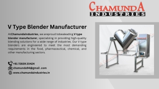 V Type Blender Manufacturer
