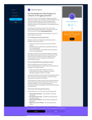 Nursing Assignment Help Singapore A Lifesaver for Struggling Students