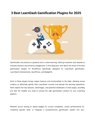 3 Best LearnDash Gamification Plugins for 2025
