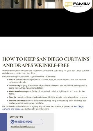 How to Keep San Diego Curtains and Drapes Wrinkle-Free