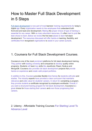 How to Master Full Stack Development in 5 Steps
